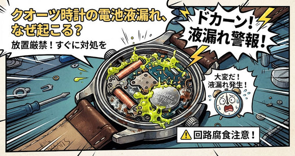 クオーツ時計の電池から液漏れが起きる原因と、大切な腕時計を守る