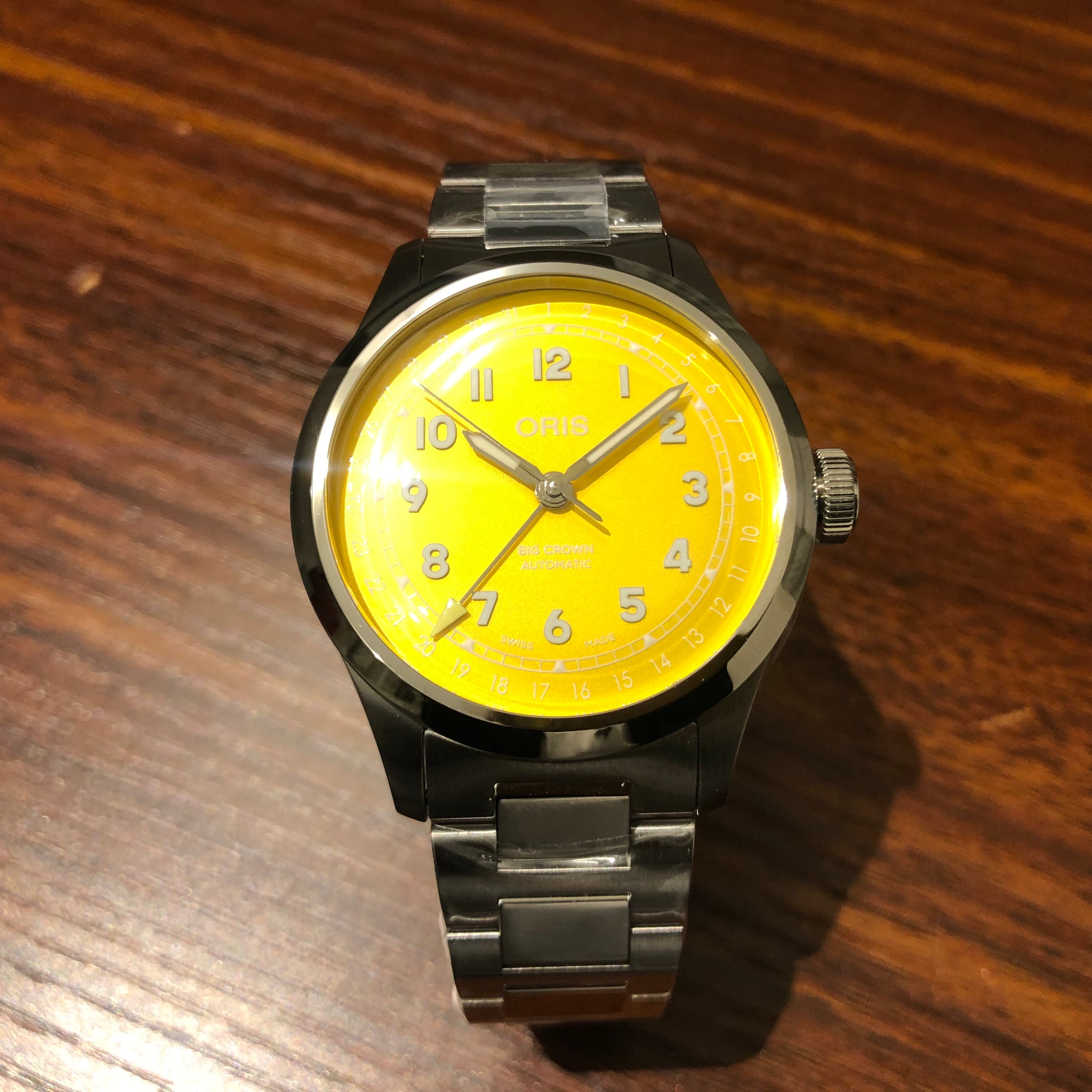 オリス NEWビッグクラウン ポインターデイト 40mm イエロー