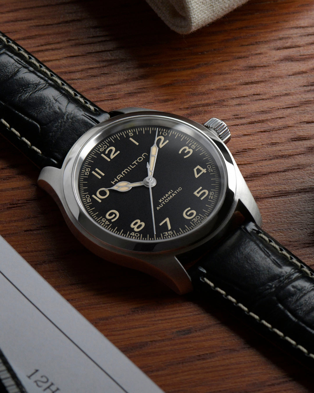 【美品】ハミルトン　カーキ フィールド　MURPH 38MM H70405730 カーキ フィールド Murph 38mm - ダイヤルカラー:ブラック